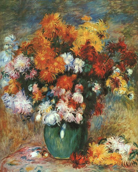 Pierre Renoir Bouquet de Chrysanthemes France oil painting art